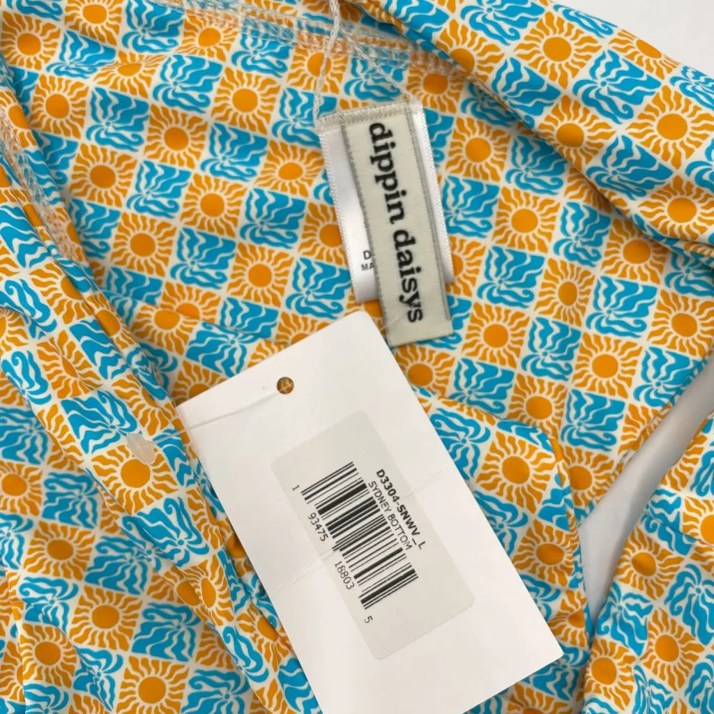 NWT Dippin Daisys Sydney Cheeky Bikini Bottom Sz‎ Large Geometric Suns and Waves - Image 9