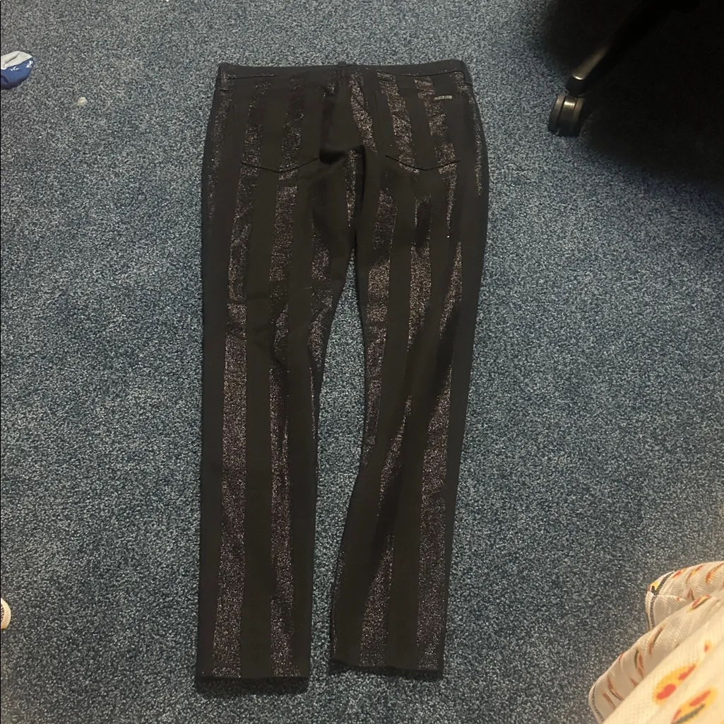 Hudson Nico mid rise super skinny size 32 stripe shimmery fun NWOT - Image 10