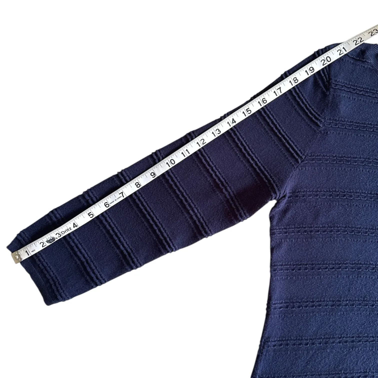 41 Hawthorn Dark Blue Textured Knit Top 3/4 Sleeve Boat Neck Pullover Size XL - Image 6