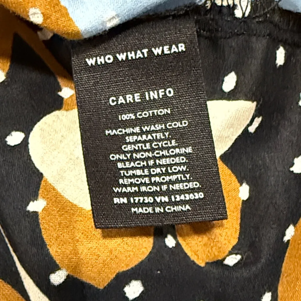 Who What Wear floral print mini dress cotton boho chic S - Image 6