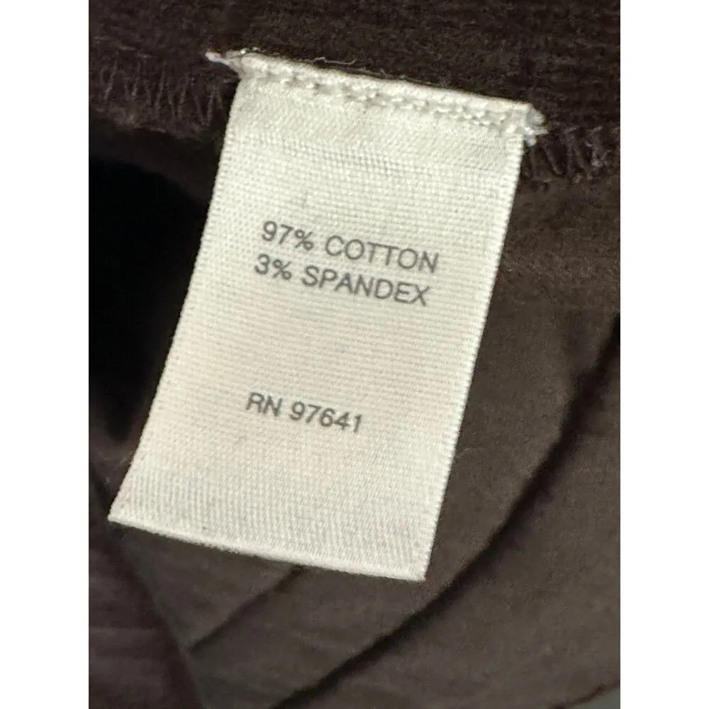 J. Jill Dark Brown Corduroy Cotton Blend Side Zip Pants Women's Size 12 - Image 11