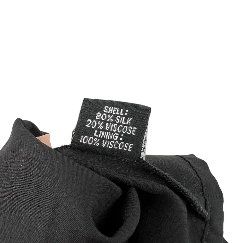 Karina Grimaldi Black Pink‎ Floral Print Silk Surplice Neck Mini Dress XS - Image 13