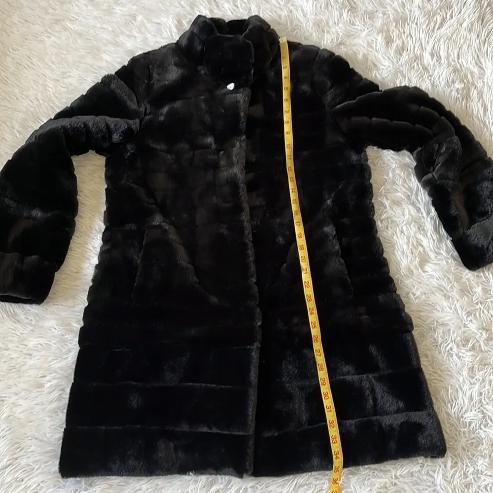 GALLERY New York Women’s Faux Fur Swing button down Jacket black size Small - Image 7