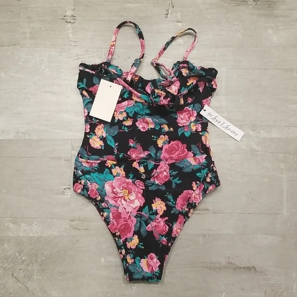 💕FOR LOVE AND LEMONS💕 Rosewater One-Piece Swimsuit ~ Floral Print Small S NWT - Image 9
