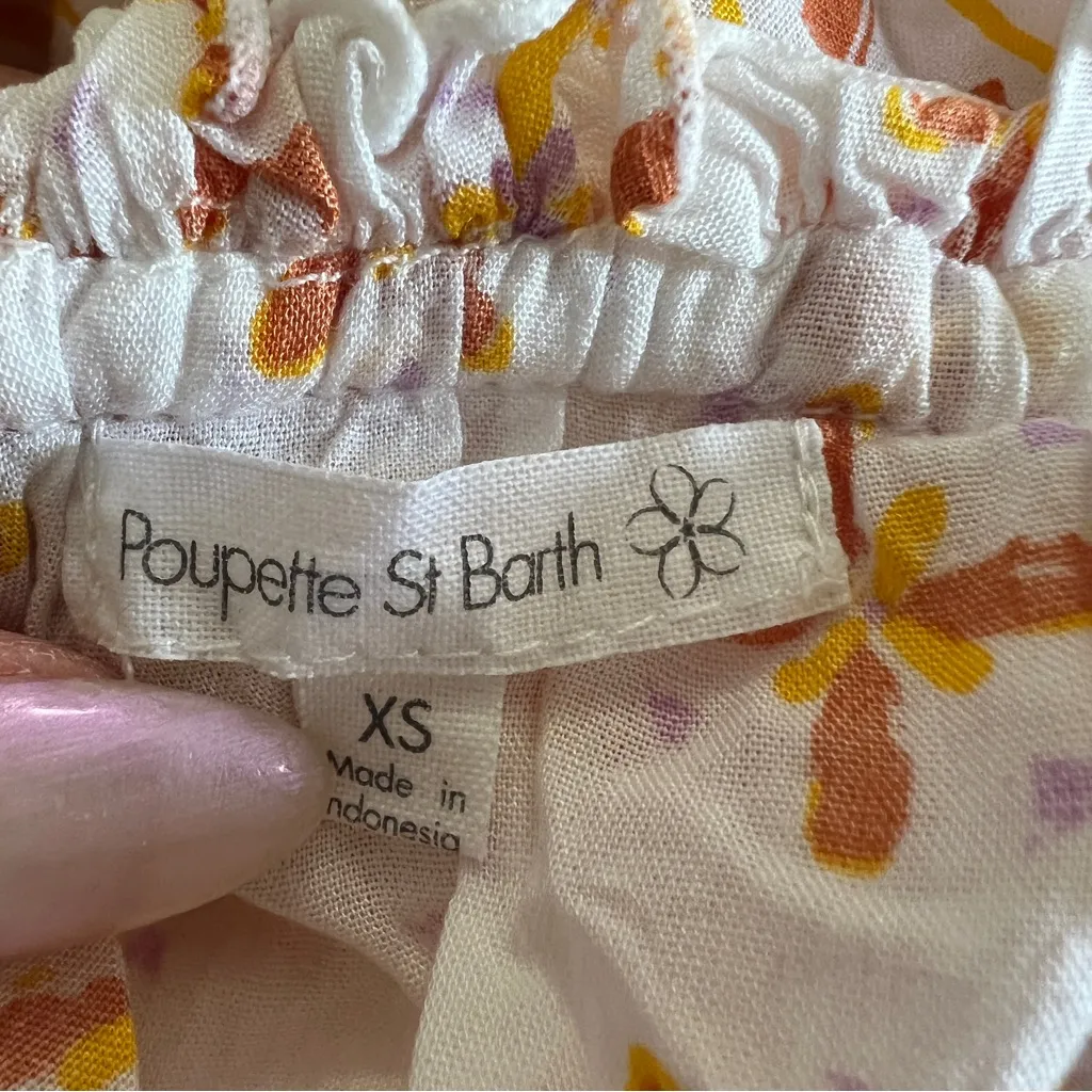 Poupette St Barth Anais Mini Dress Orange Nemesia Floral XS - Image 8