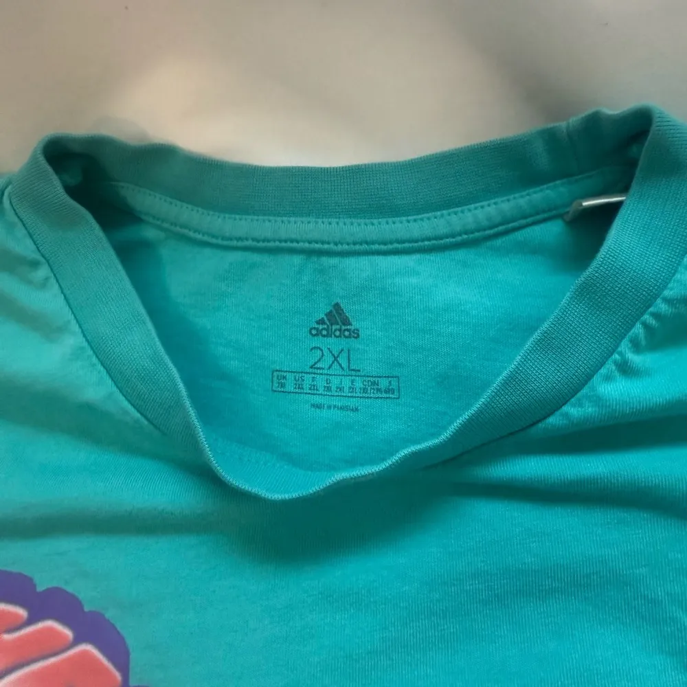 Women’s Adidas Turquoise Graphic Tee Size 2X - Image 3