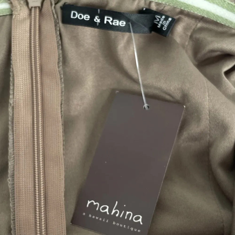 Doe & Rae Strapless Ruffle Dress, Taupe, Medium - Image 7