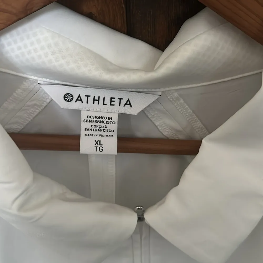 Athleta Advantage Polo Top Quarter Zip Pullover in Bright White Size XL - Image 4