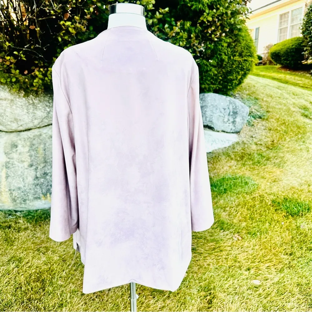 JM Collection Plus Size Toggle Jacket Silver Pink - Image 12