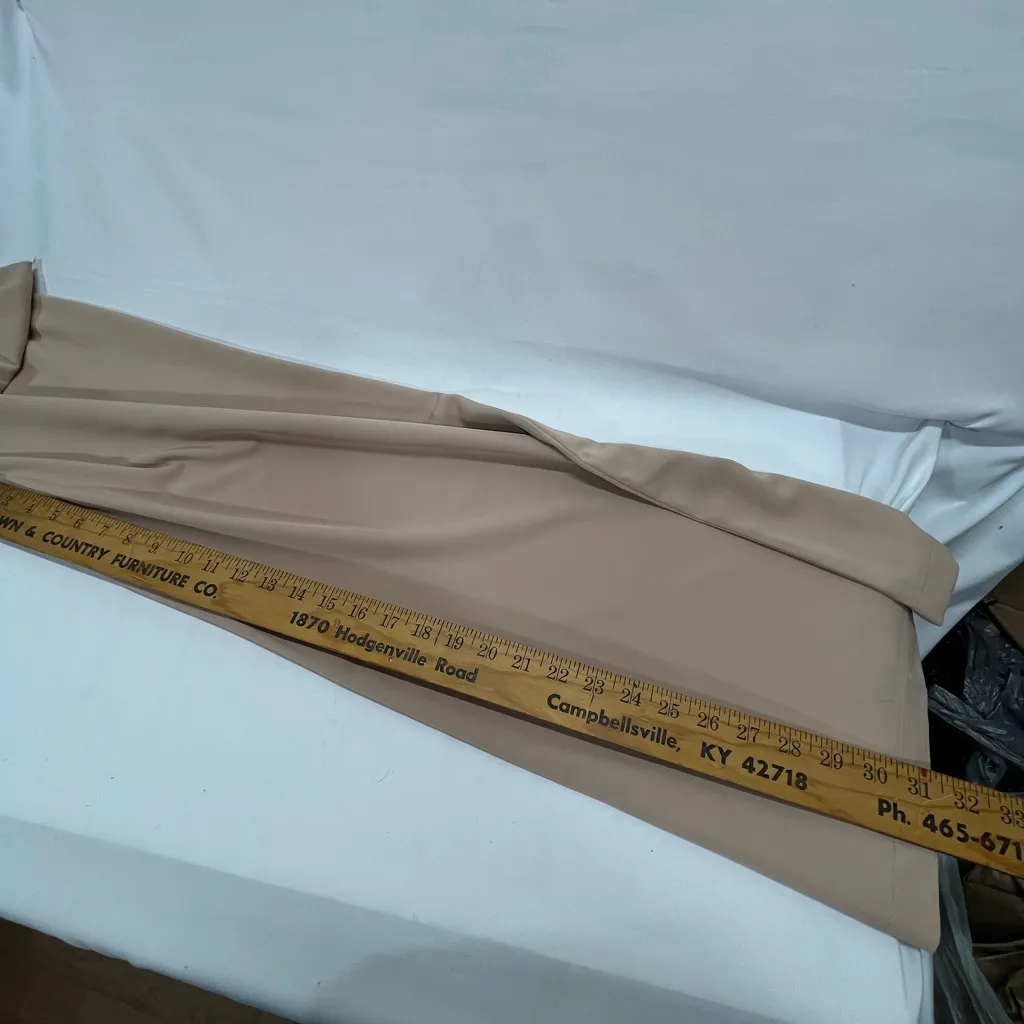 MADEPANTS WIDE LEG PANT W/SKIRT OVERLAY SIDE ZIP ELASTIC BACK XL TAN NEW - Image 15