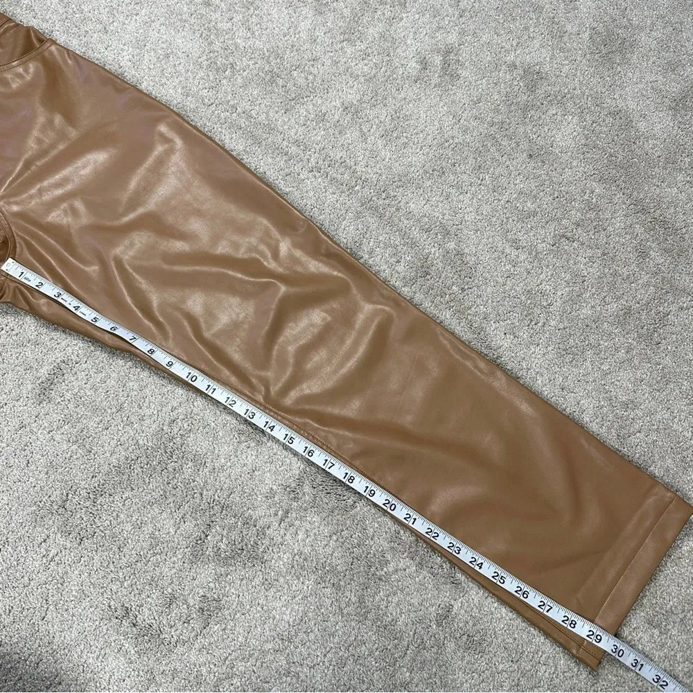 Abercrombie & Fitch Curve Love 90s Straight Ultra Hi Rise Pants Vegan Leather 31 - Image 15