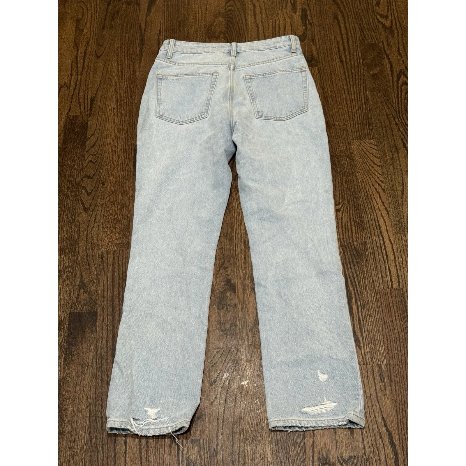 Lovers & Friends REECE HIGH RISE SLIM Straight Light Wash Size 26 Distressed - Image 3