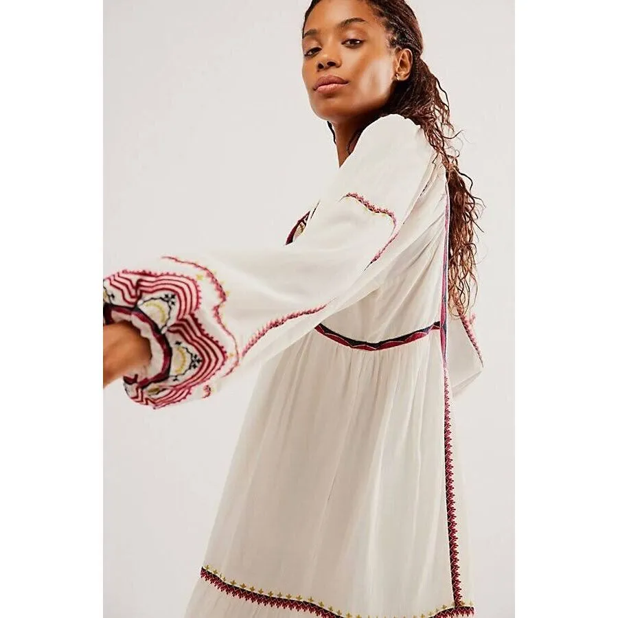 Free People Sweet Escape Embroidered Midi Dress Size M. B23 - Image 3