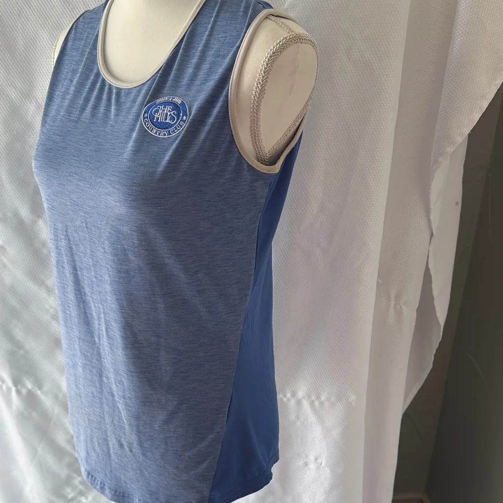 Vintage Hills Country Club Tee | Preppy Golf Aesthetic | Fj Logo | Soft Blue. Blue - Image 2