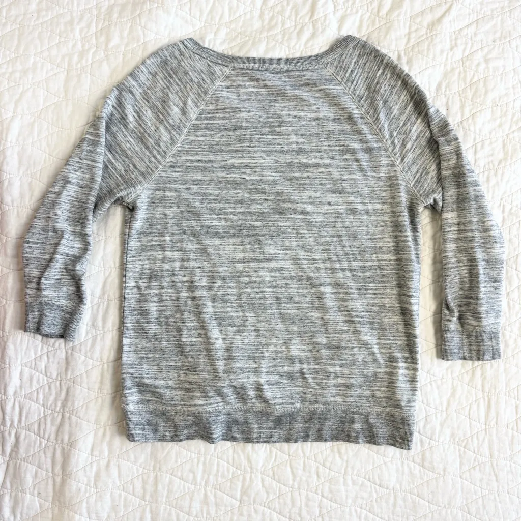 Chaus Sport Heather Gray Sweatshirt Womens S Top Cozy Loungewear Sparkle Casual - Image 2