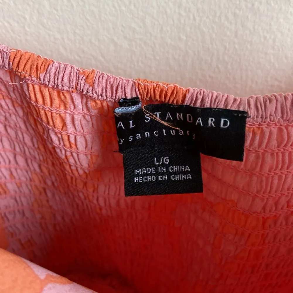 Social Standard by Sanctuary Floral Tiered Maxi Dress (Sz L) Pink & Orange - Image 5