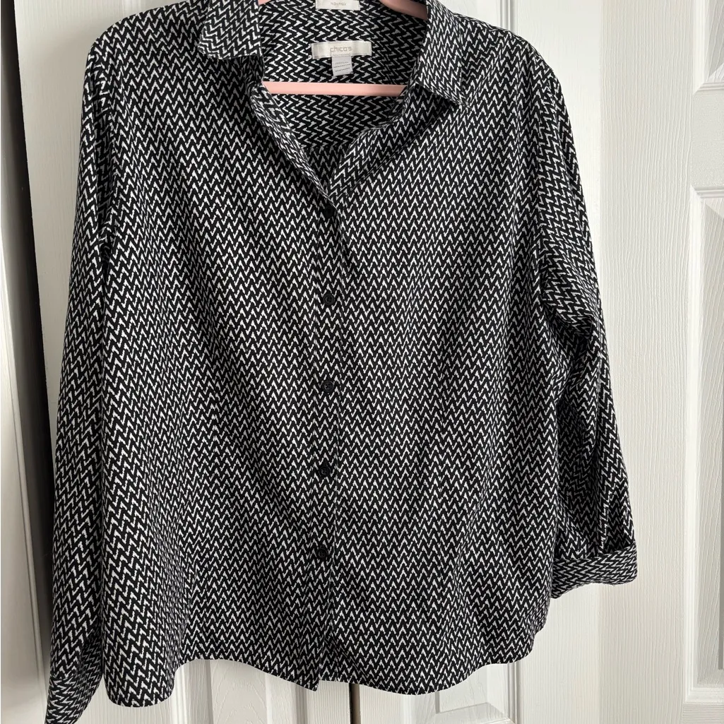 Chico’s No Iron Button-Up Shirt – Size 3 (Equivalent to XXL / 18–20) – EUC - Image 5