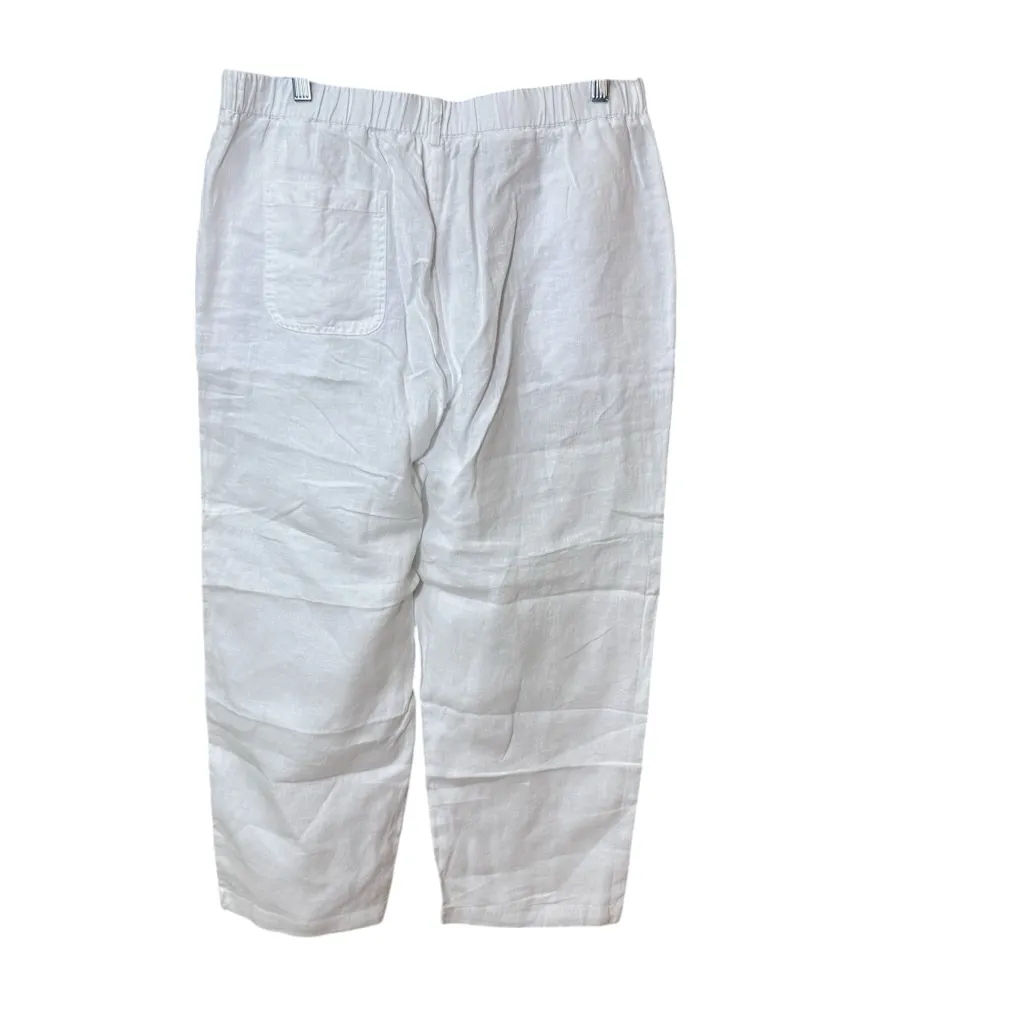 NWT Quince White European Linen Pull On Ankle Pants Women Hi - Image 4
