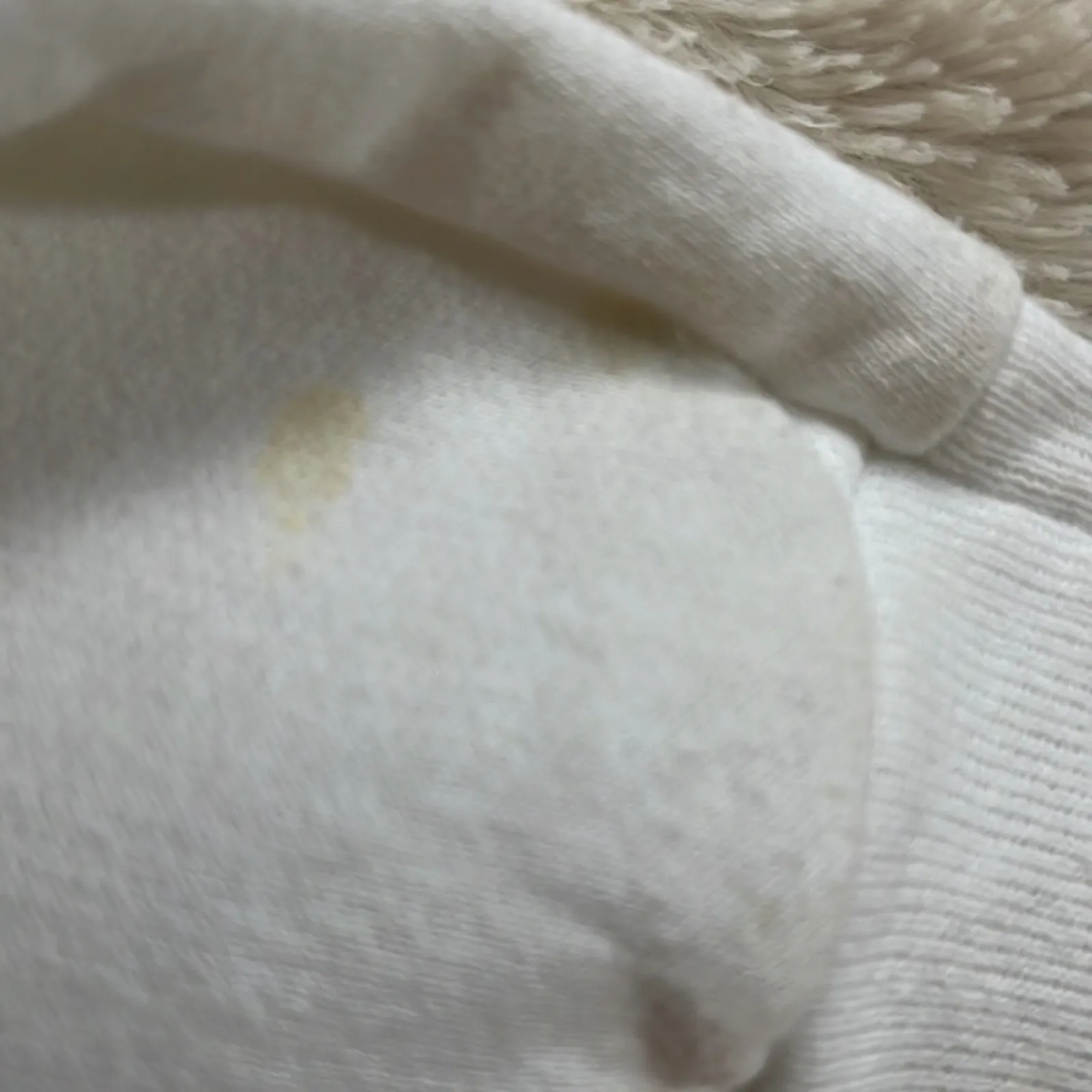 Vintage Appliqué Lace White Granny Sweatshirt with House and flowers Medium - Image 9