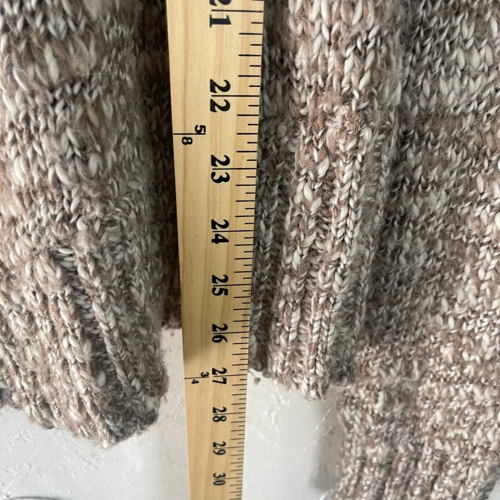 BKE Boutique Women's Size XL Brown Knit Lace Cottage‎ Western Wool Blend Sweater - Image 10