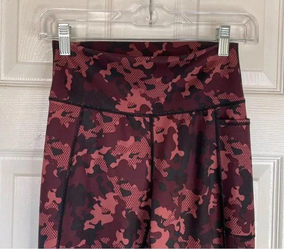 SWEATY BETTY Full Length Super Sculpt Leggings Rust Camo Size Small - Image 4