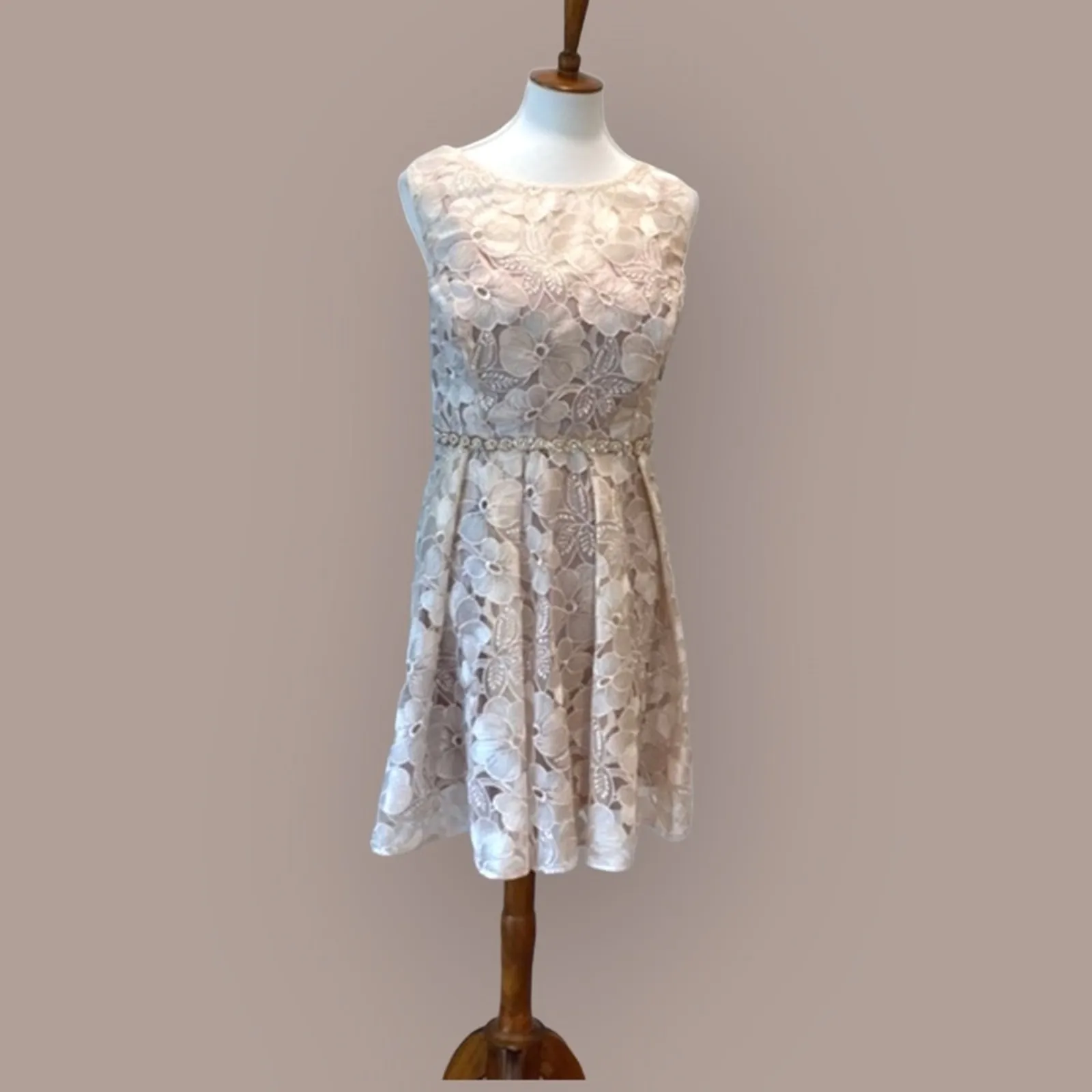 Plus Size Cocktail Dress 18 Retro Semi Formal 18W Party Elegant Beaded Special Pink - Image 7