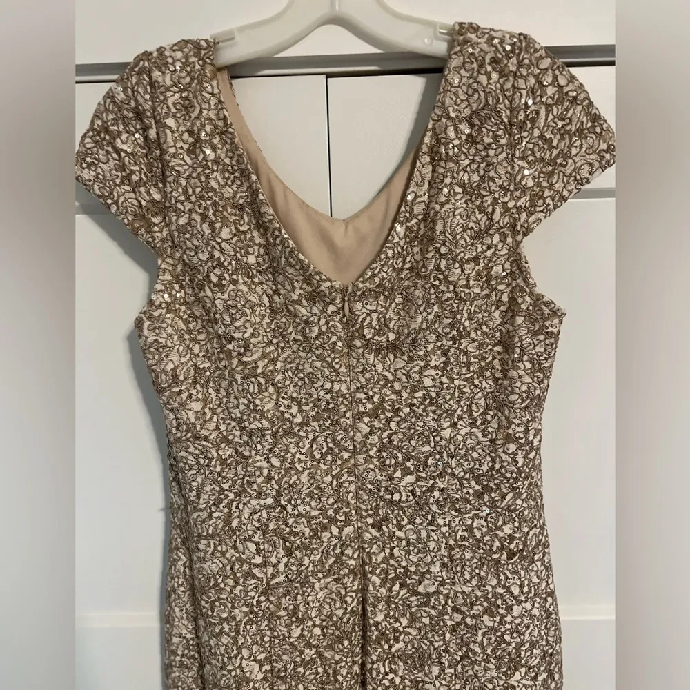 ALEX EVENINGS
appliqued lace short-sleeve mermaid gown - Image 8