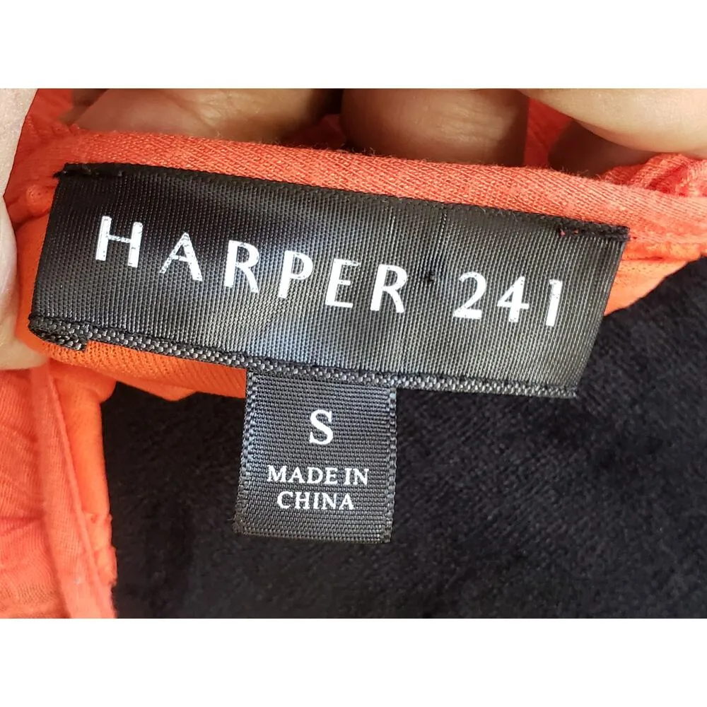 Harper 241 A-Line Dress Womens Small Coral Balloon Sleeve Frill Hem Lined - Image 3