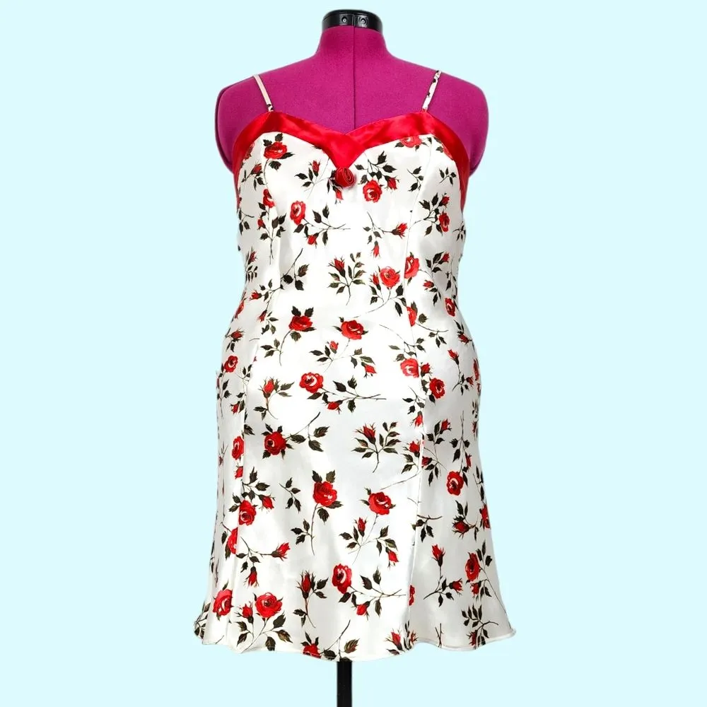 Kathy Ireland Intimates Floral Sleep Shirt Romantic Nightgown Camisole Roses M - Image 2