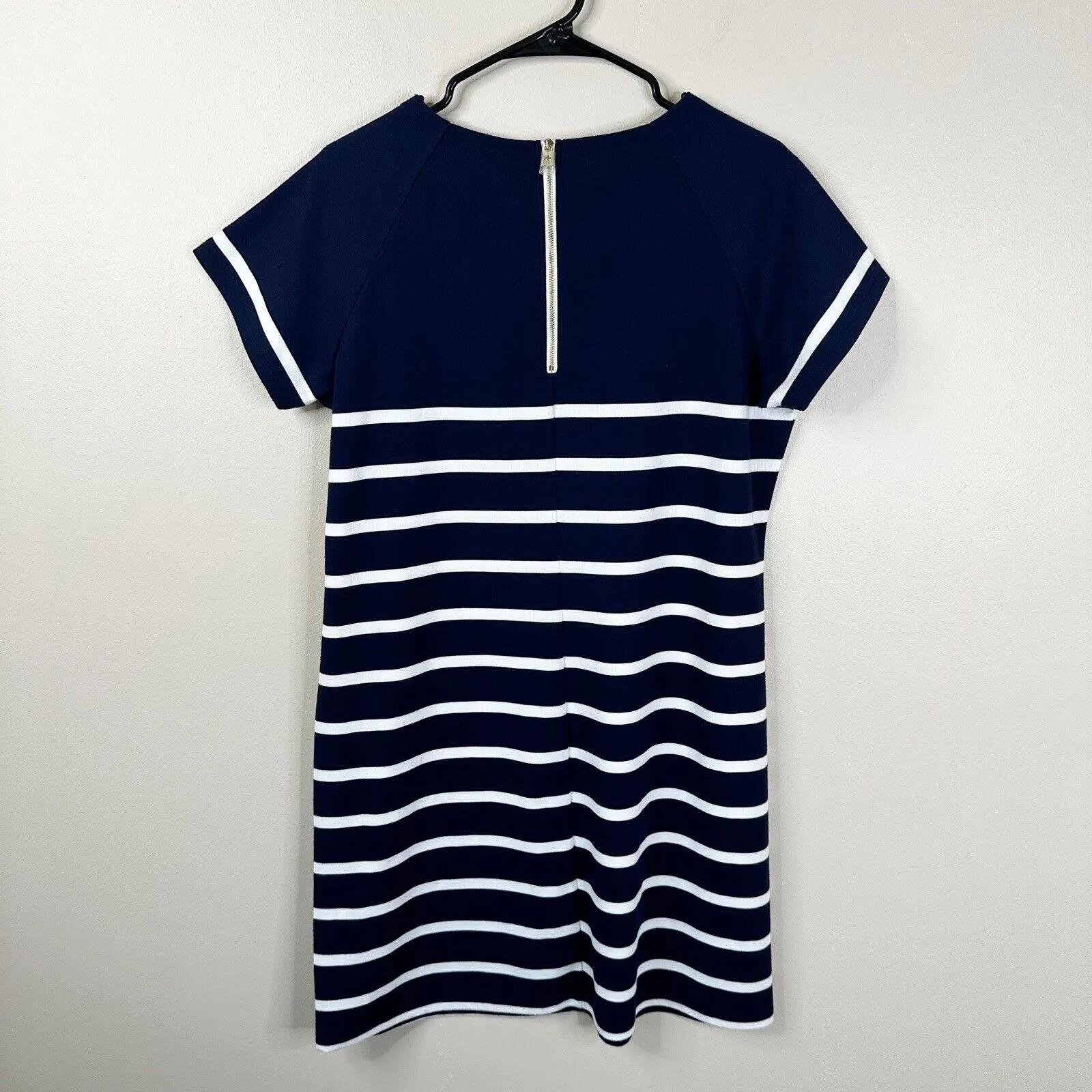 NEW Sail To Sable STS Dress Large Short Sleeve Navy White Stripe Nautical Shift - Image 4