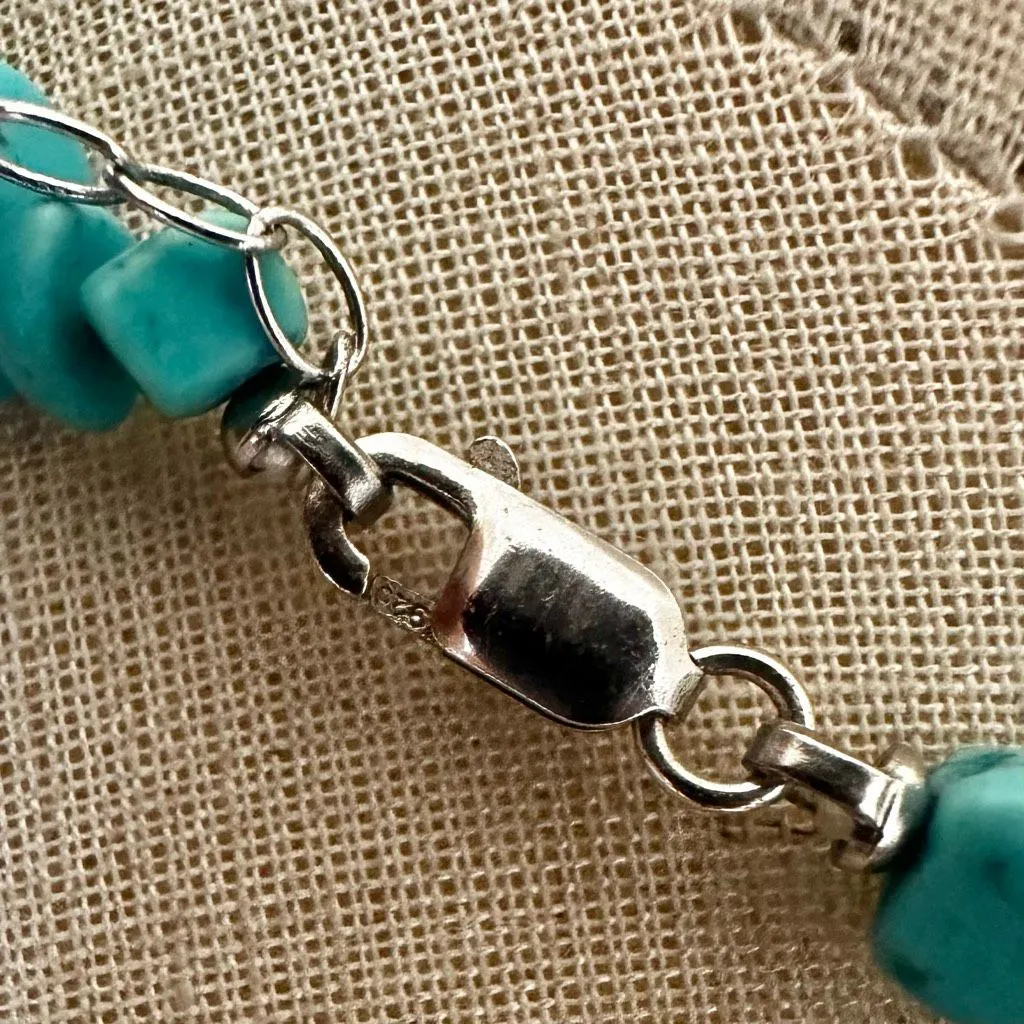 Sterling Silver Bail Necklace with Turquoise - Image 8