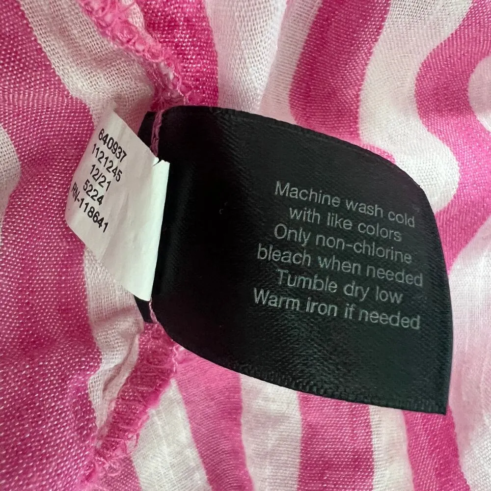 Lane Bryant Striped Pink & White Women's Button Front Shirt Size 22 Breathable - Image 11