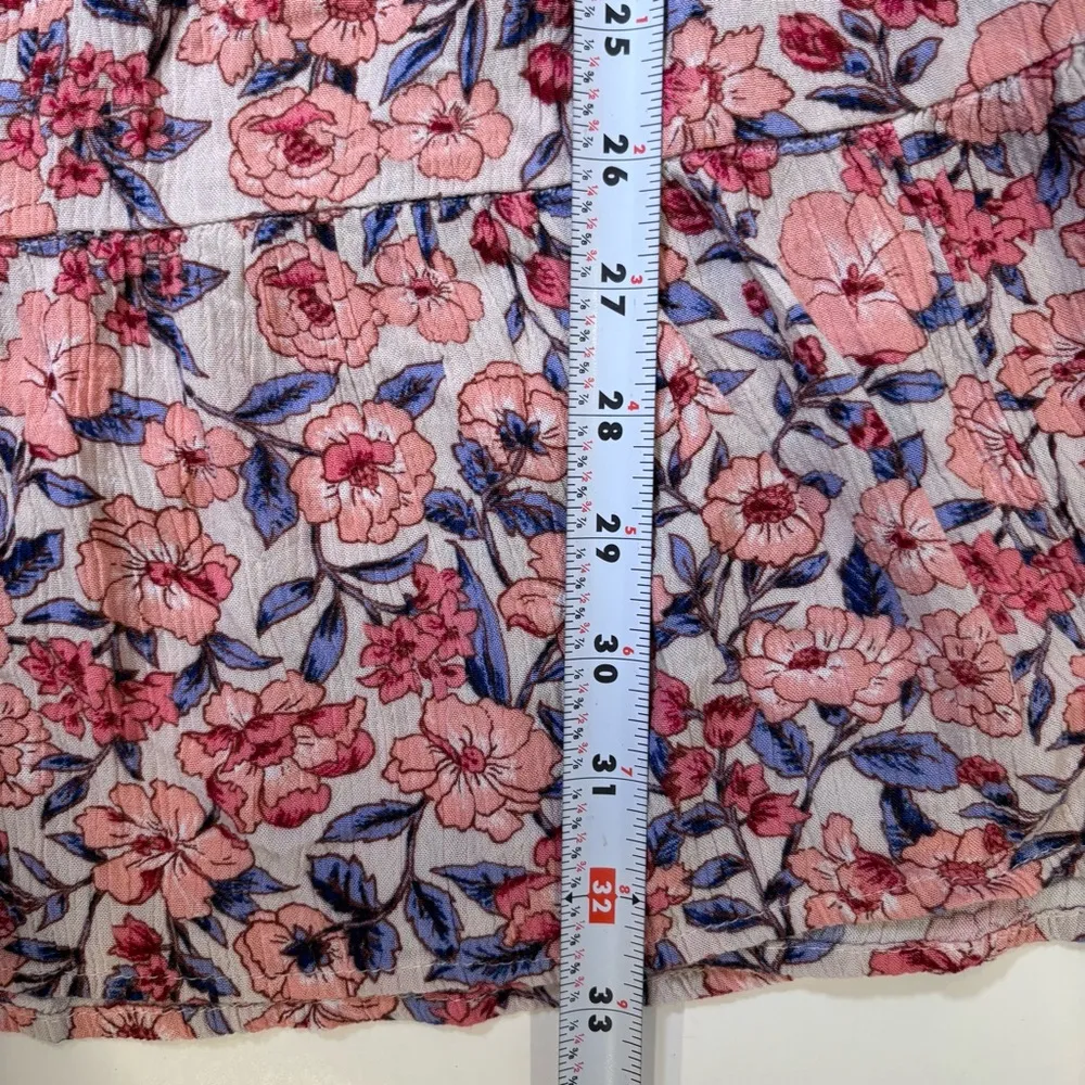 Knox Rose Dress Womens Pink Floral Ruffle Tiered Babydoll Size Large - Image 5