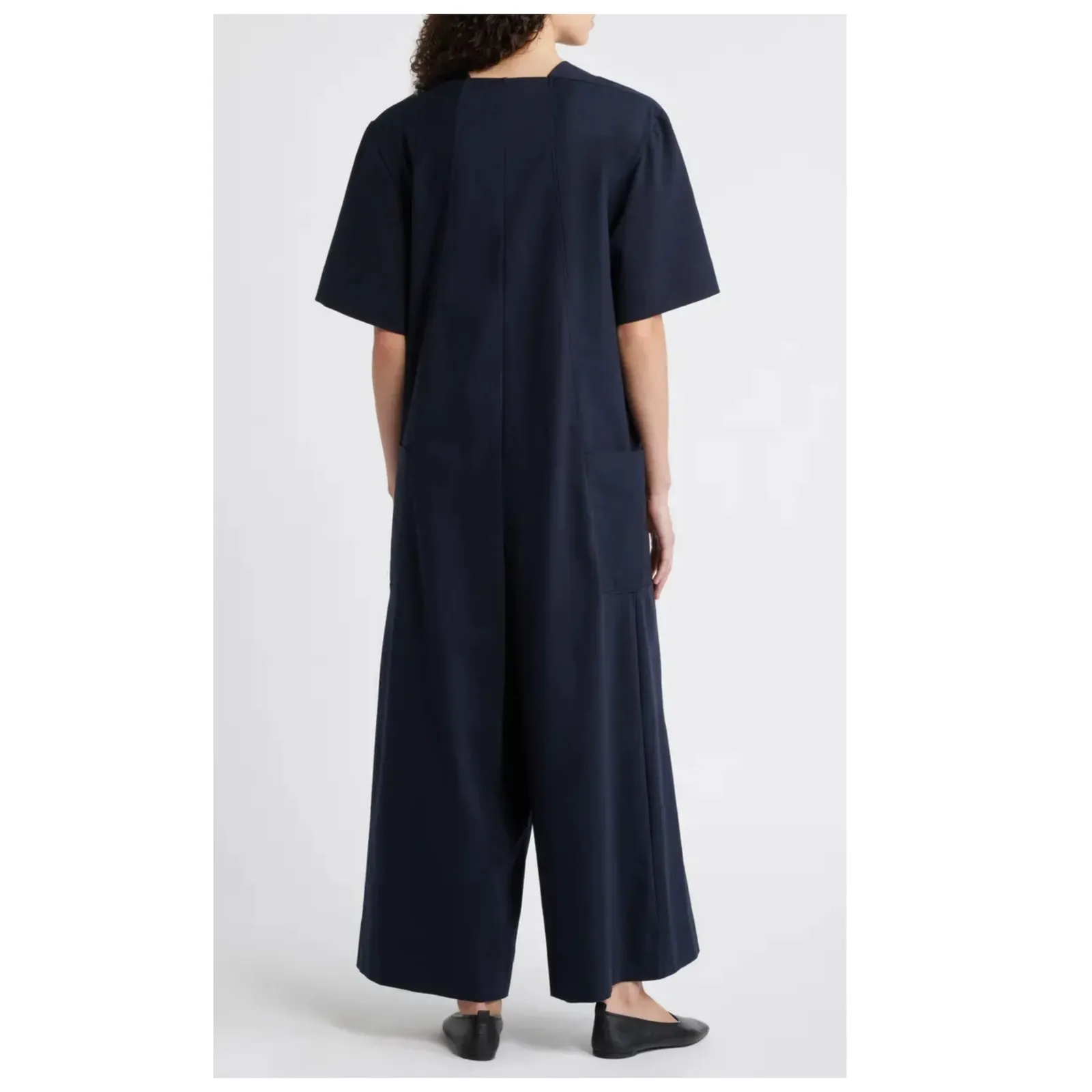 COS  V-Neck Cotton Blend Jumpsuit Size US/Small - Image 3