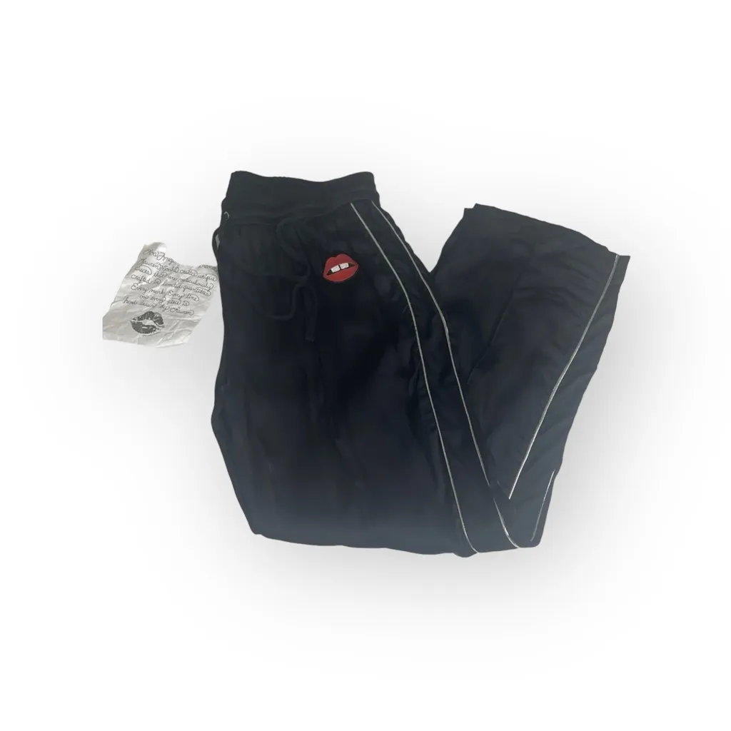 new Lauren Moshi ᨎ Lips Gap Mouth Patch Satiny Side Stripe Joggers Sweatpants ᨎ - Image 15