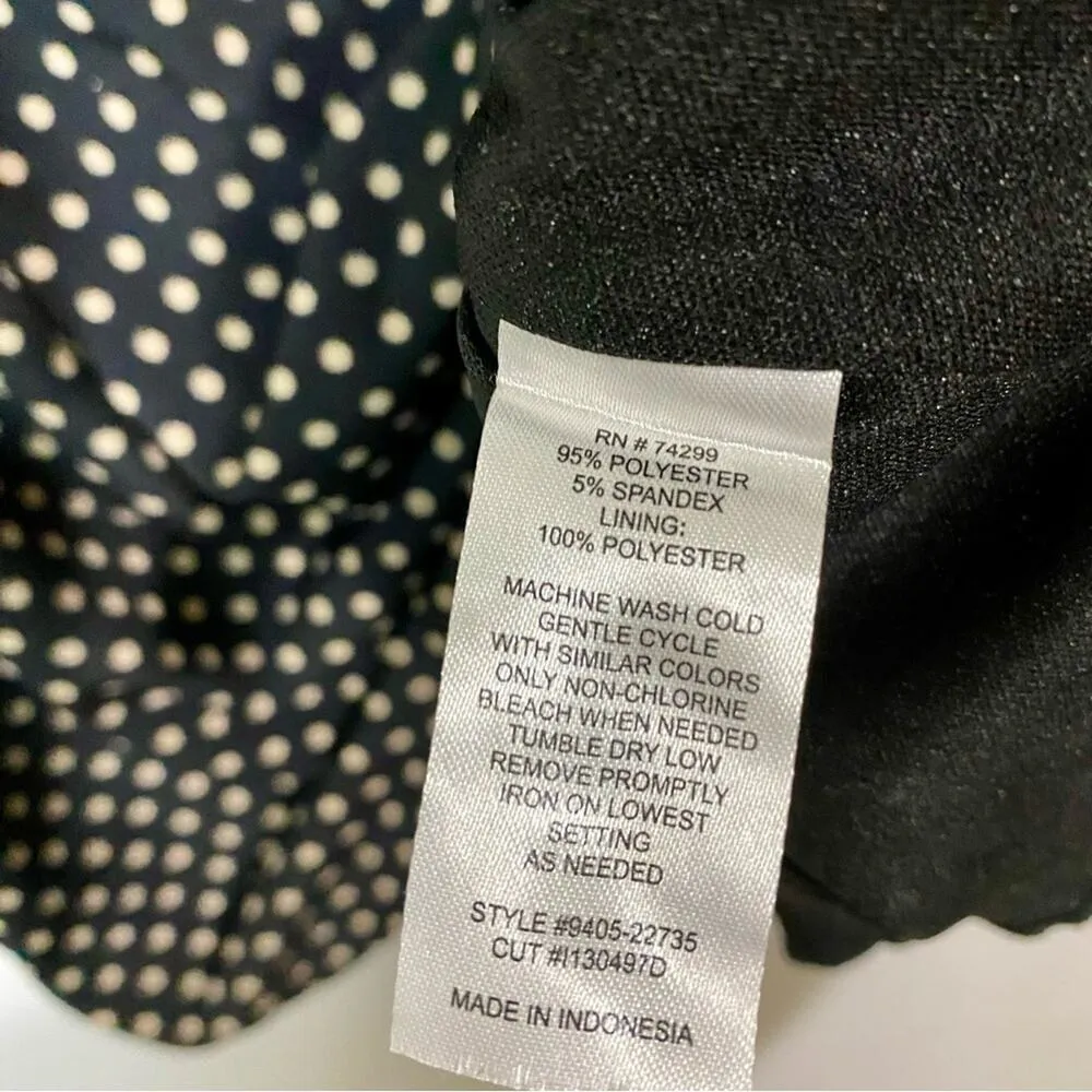 Enfocus Studio Women’s Sleeveless Polkadot Midi Dress Black Tan Size 8 EUC - Image 5