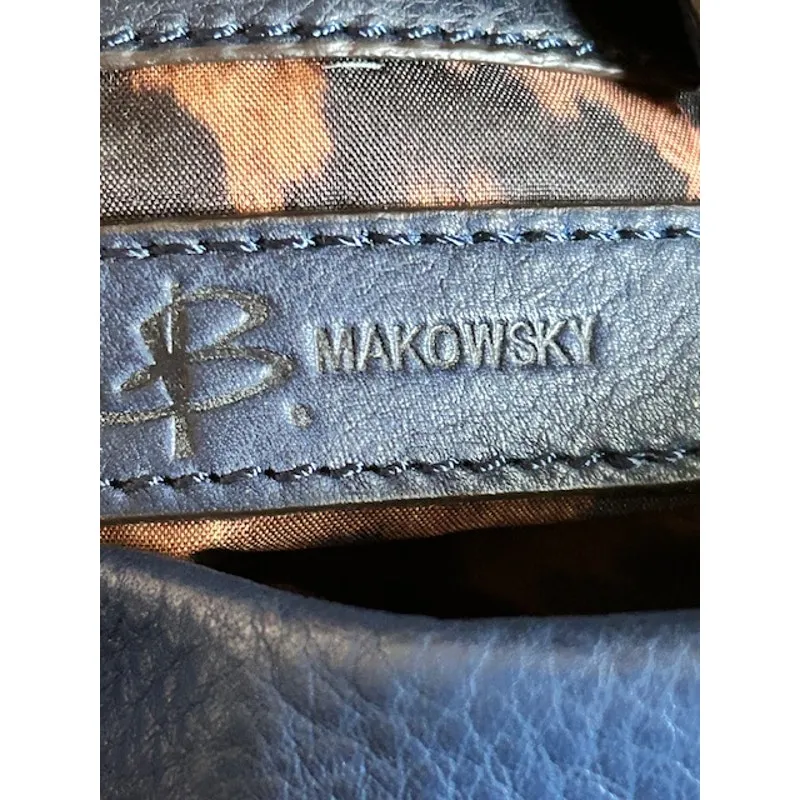 B. Makowsky Colorblock Leather Crossbody Bag – Blue, Cream & Taupe Blue - Image 7