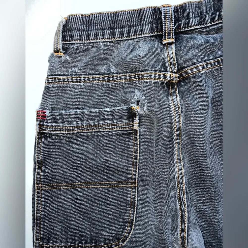 Urban Outfitters Super High Waist Wide Leg Jeans w/ Orange Stitching size 27 - Image 3