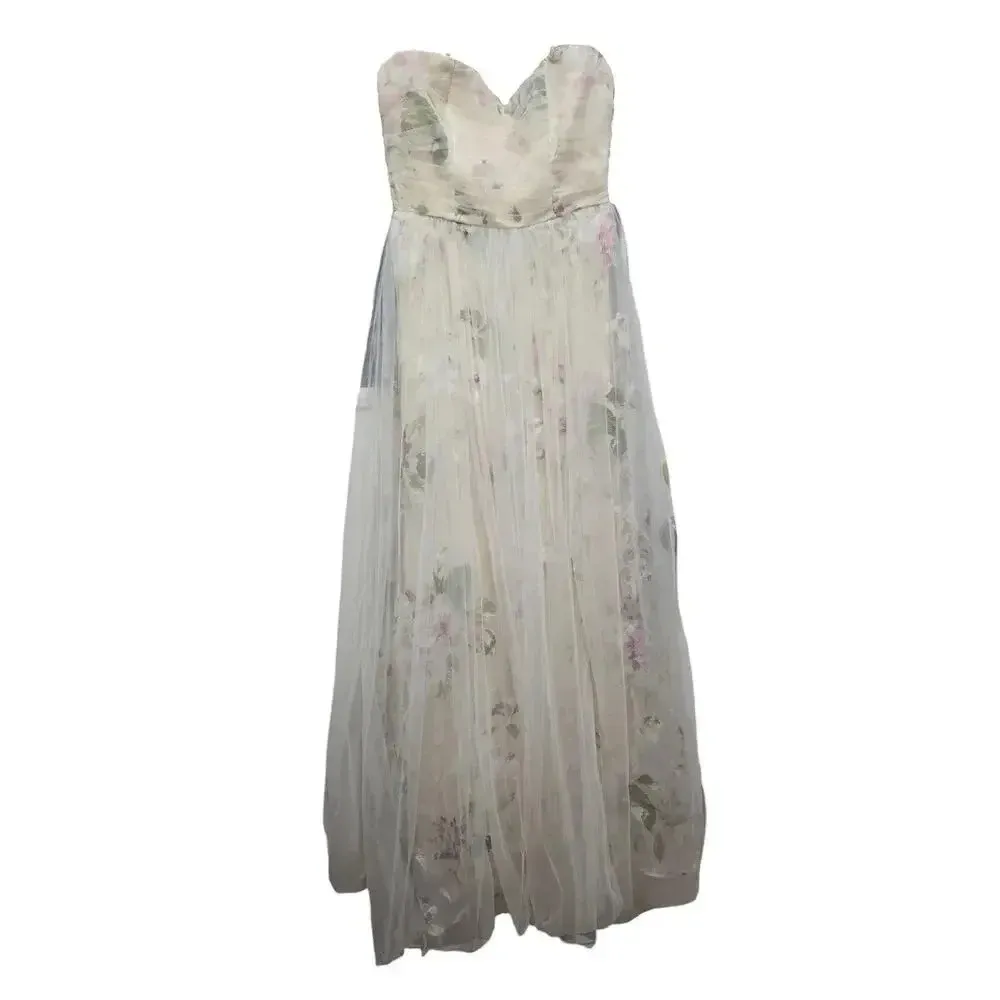 Maniju Ellen Floral Tulle Maxi Dress Bridal Size M - Image 6