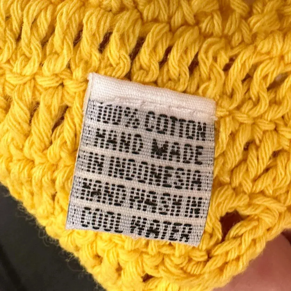 HANDMADE Yellow Crochet Halter Bralette Crop Top - one size - Image 8