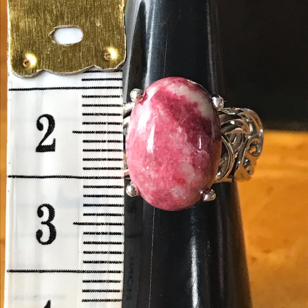Norwegian Thulite Sterling Silver Ring Red - Image 5