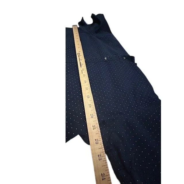 Denim &‎ Flower XL Blue Polka Dot Short Sleeve Button Up Shirt Classic Preppy - Image 7