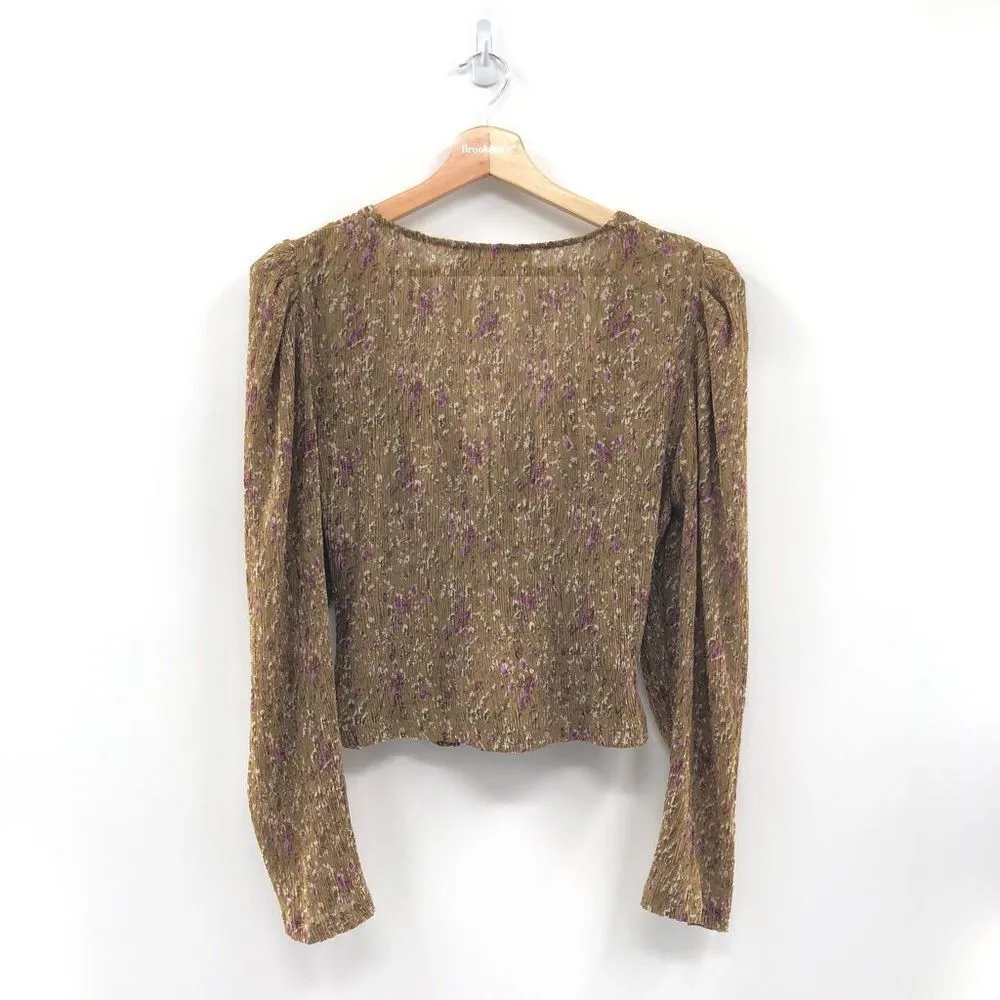 ASTR THE LABEL Twist Front  Mustard‎ Floral Top  M - Image 7