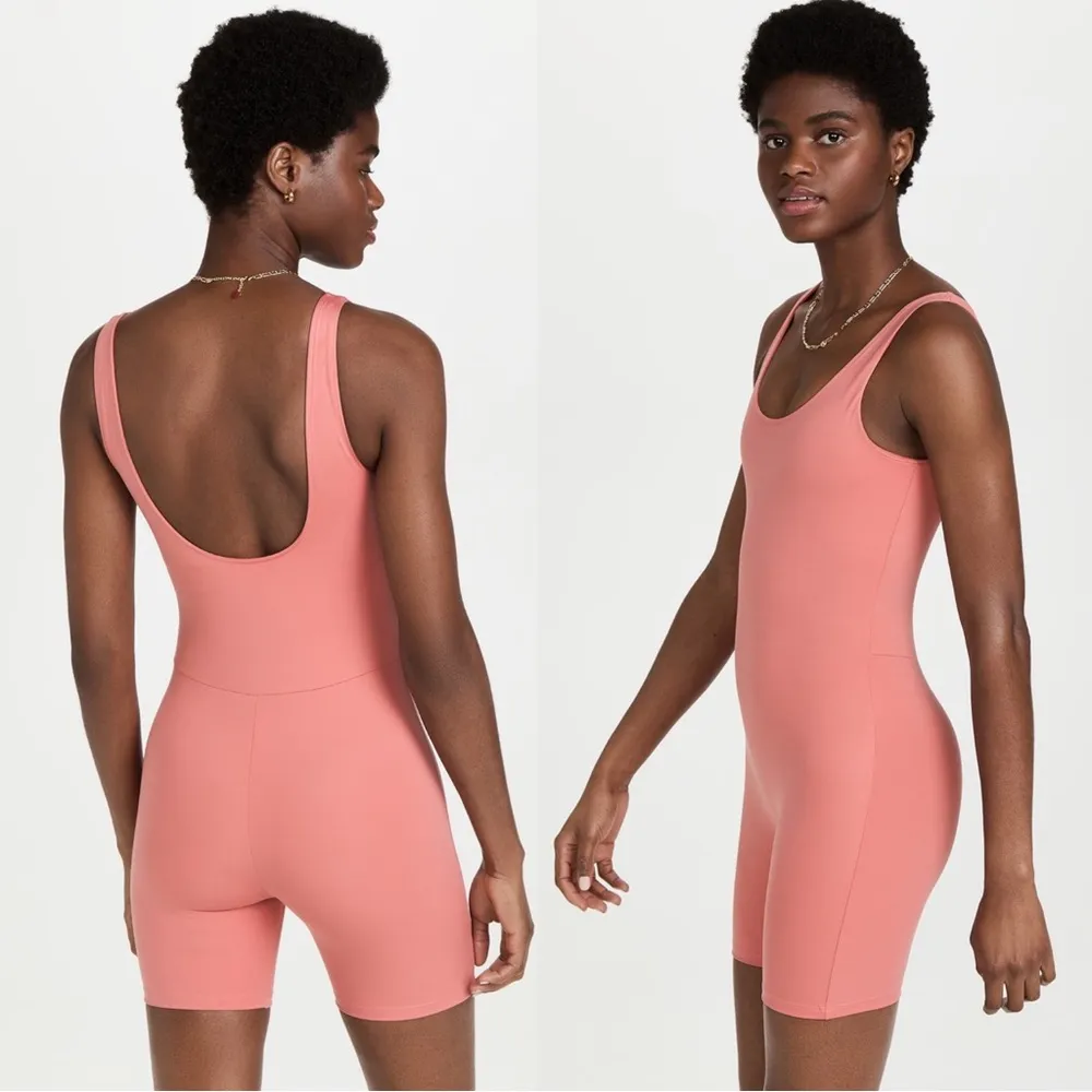 Girlfriend Collective • The Bike Unitard onesie bodysuit Primrose coral peach - Image 11
