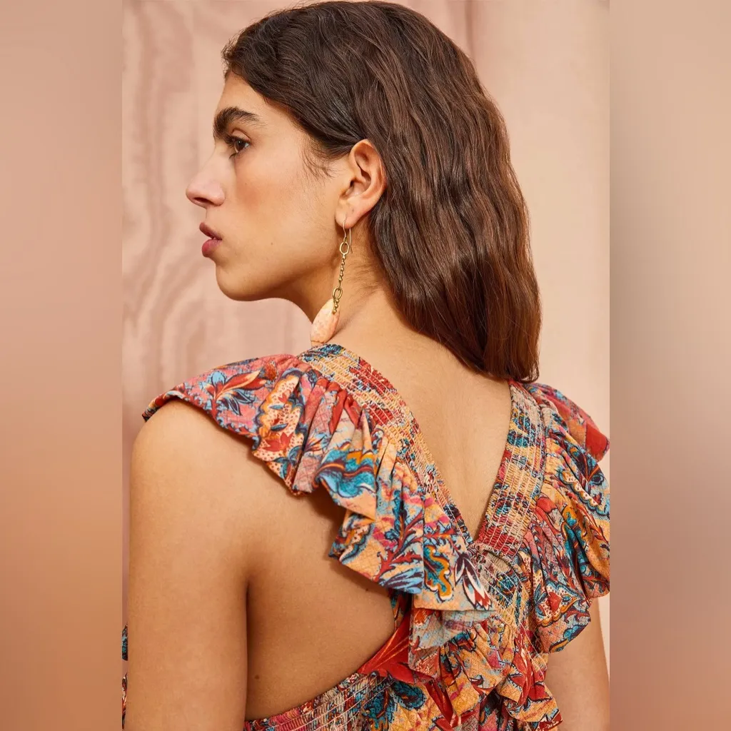 Ulla Johnson Floral Violeta Dress in Coral Bloom - Image 4