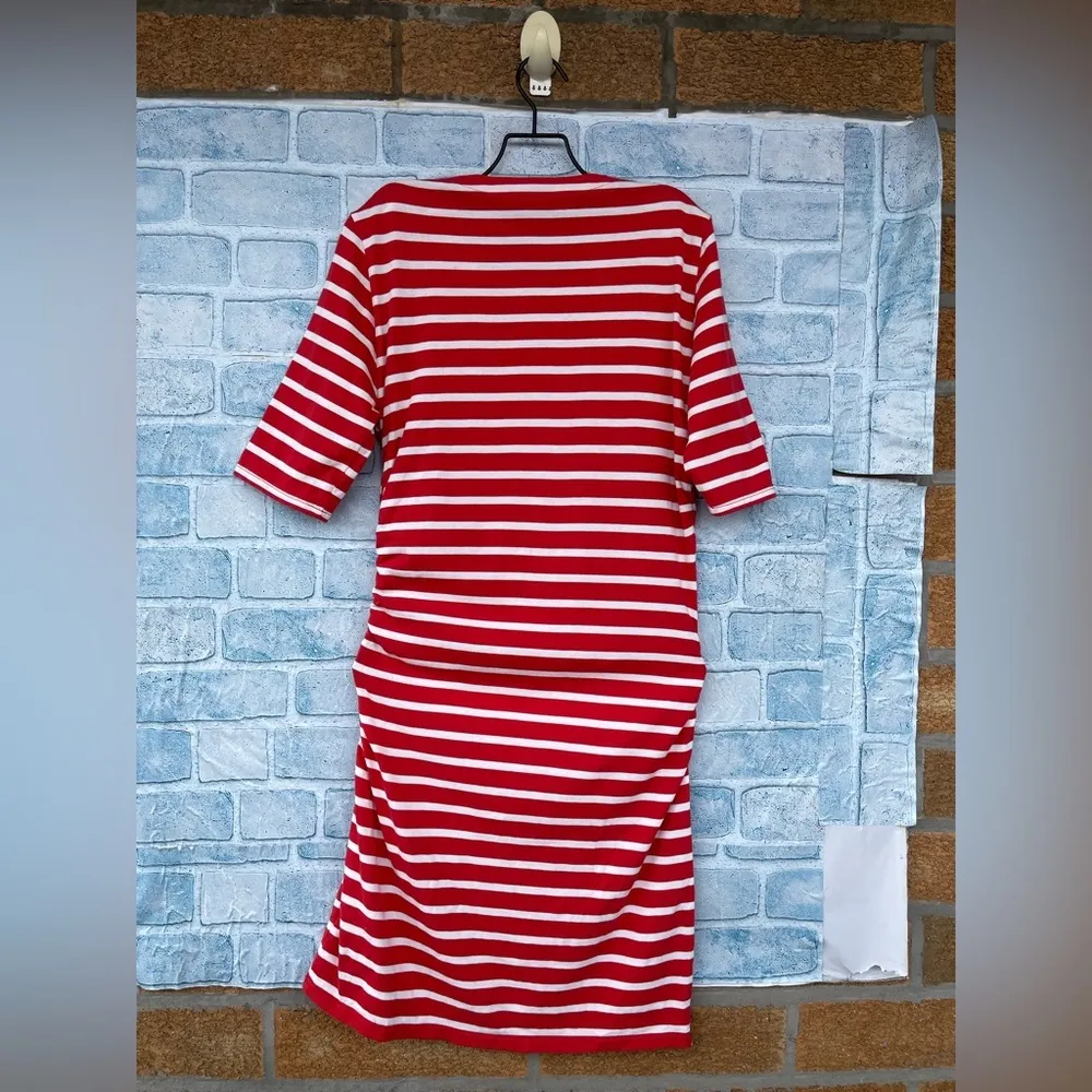 Veronica Beard Foley Ruched Stripe Dress medium - Image 5