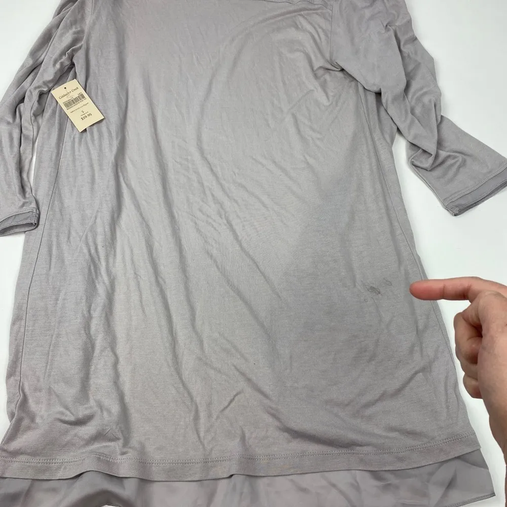 Coldwater Creek Satin Trimmed Cardigan Gray Size S NWT - Image 8