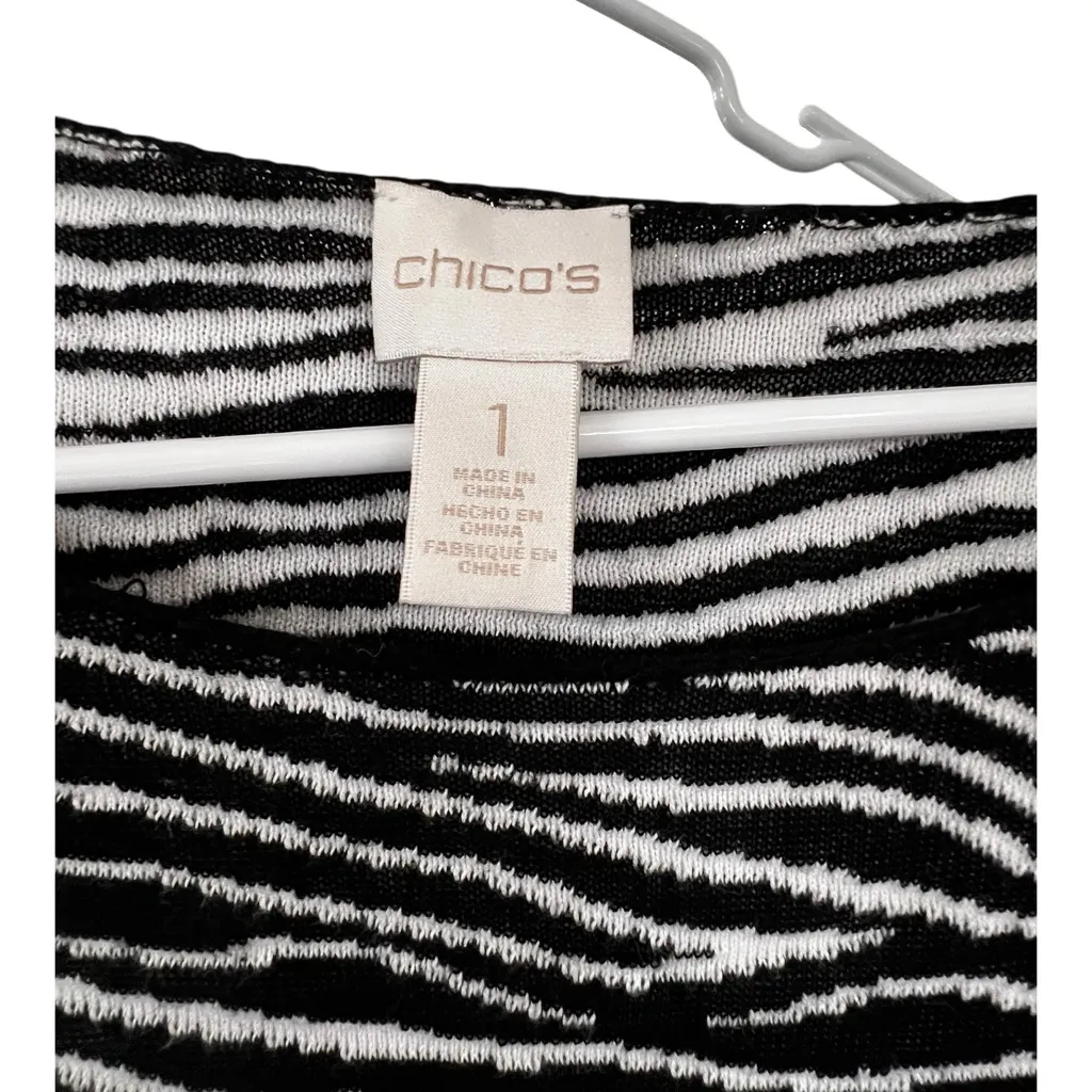Chico's Monochrome zebra Striped Top - Image 3