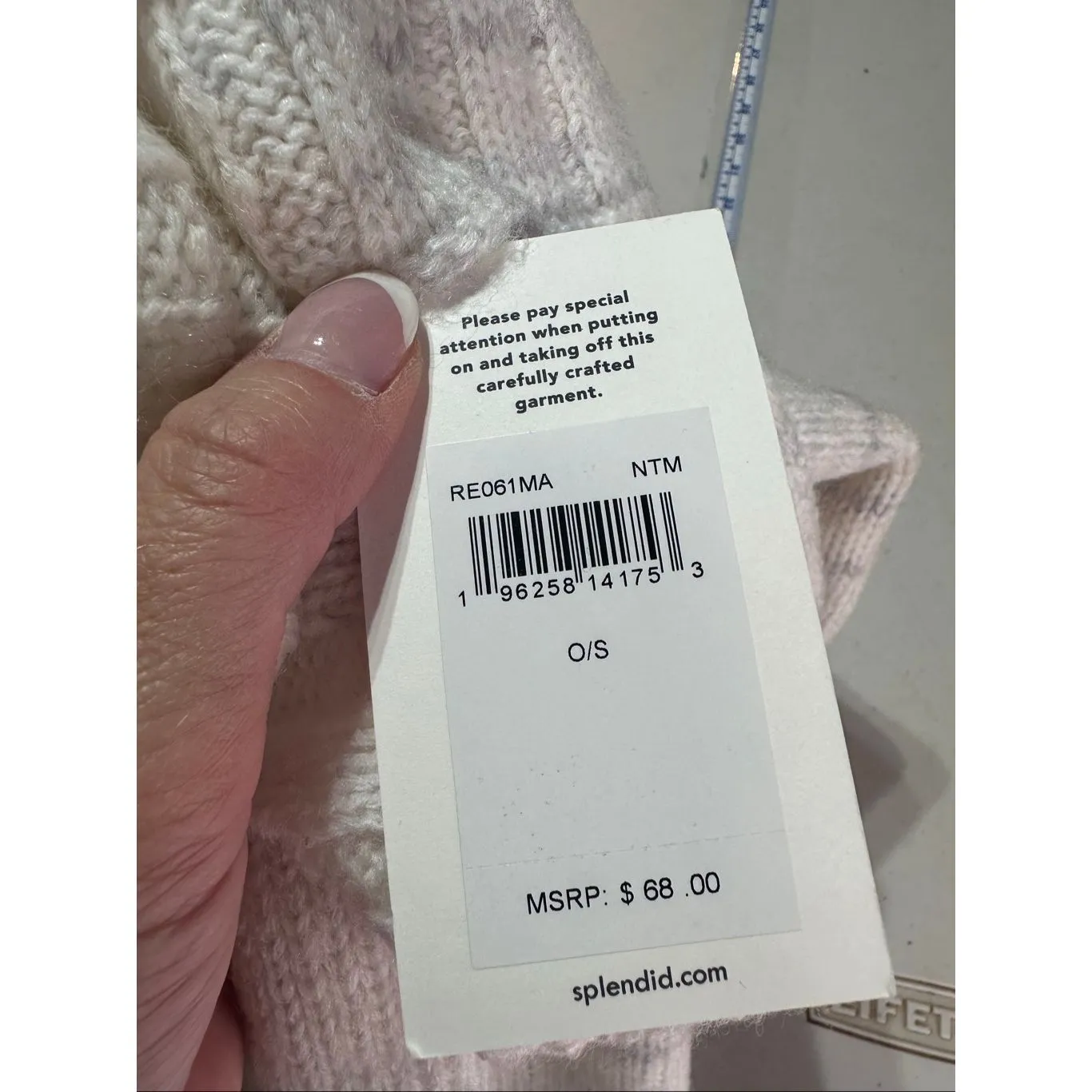 Splendid NWT Off White‎ Marled Wool Blend Winter Scarf Neutral Minimalist - Image 4