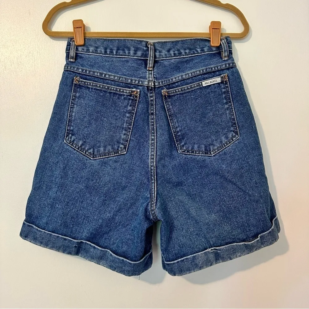 Bill Blass Vintage Pleated Cuffed Denim Shorts High Rise Womens 10 Jean - Image 3